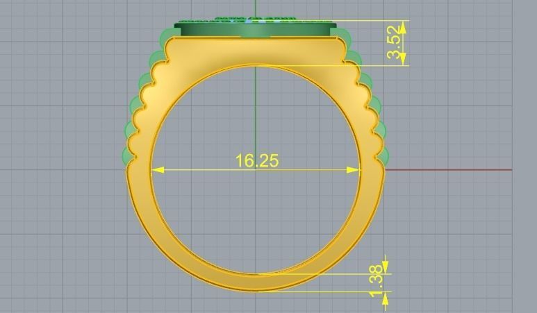 Dollar sign ring 713 3D print model_4