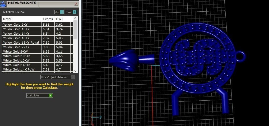 Pendant with dollar sign 712 3D print model_2