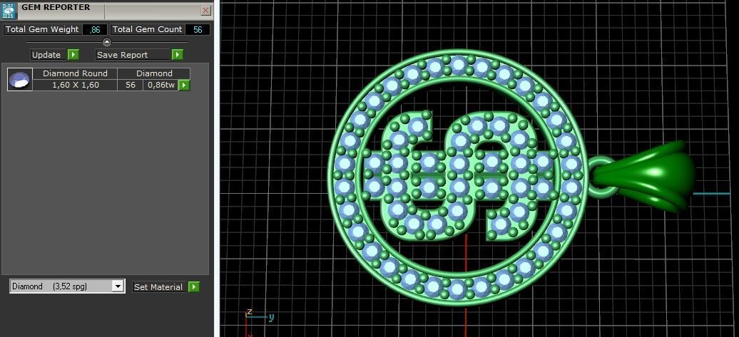 Pendant with dollar sign 712 3D print model_3