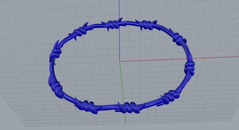 Barbed wire bracelet 692 3D print model_8