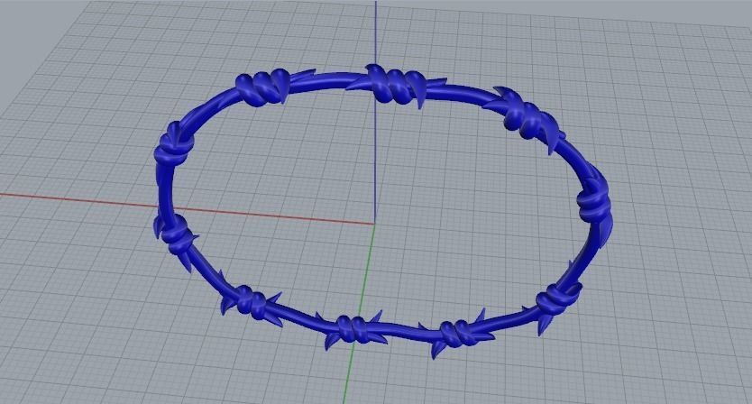Barbed wire bracelet 692 3D print model_5