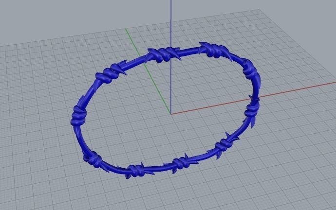 Barbed wire bracelet 692 3D print model_7