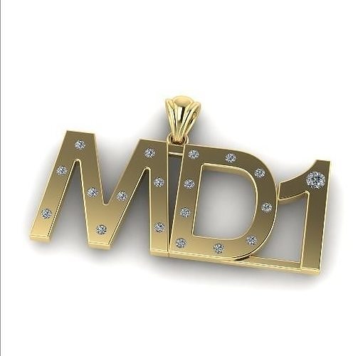 Pendant with MD1 inscription 681 3D print model