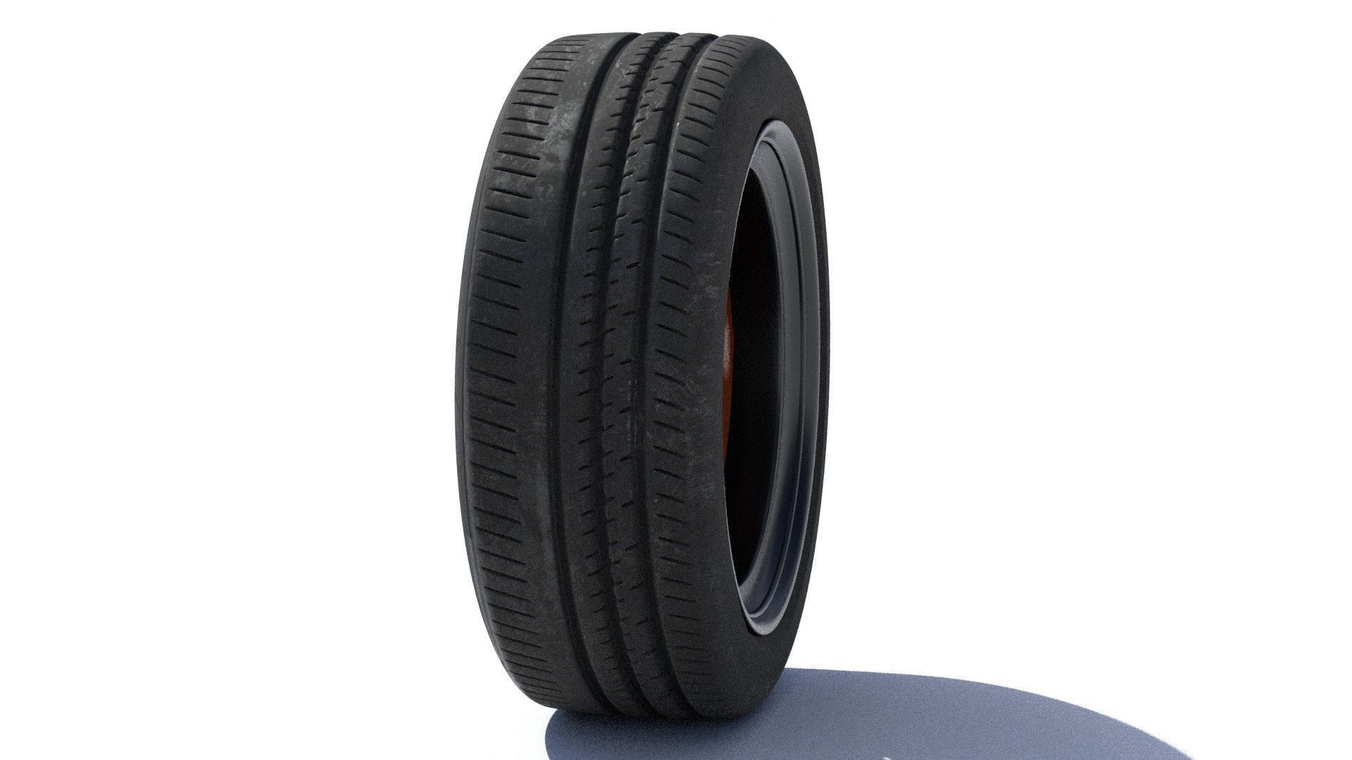 sports car wheel with rim tire and brakes 3D model_16