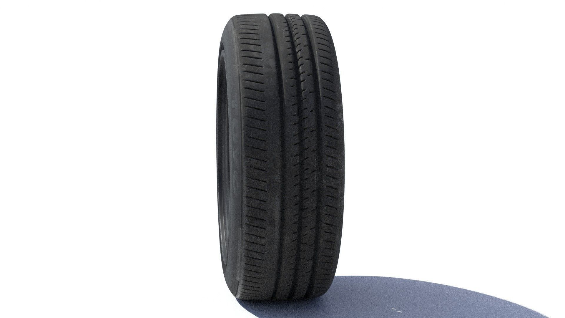 sports car wheel with rim tire and brakes 3D model_17