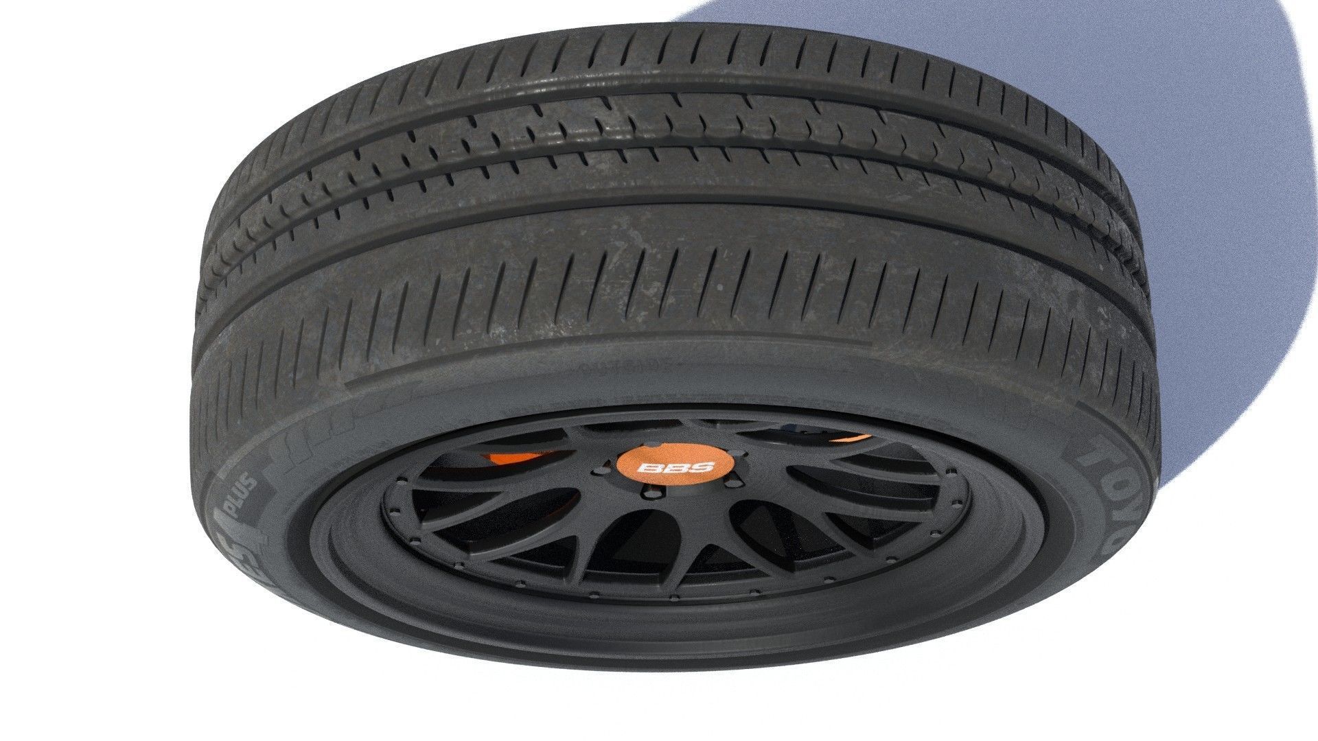 sports car wheel with rim tire and brakes 3D model_21