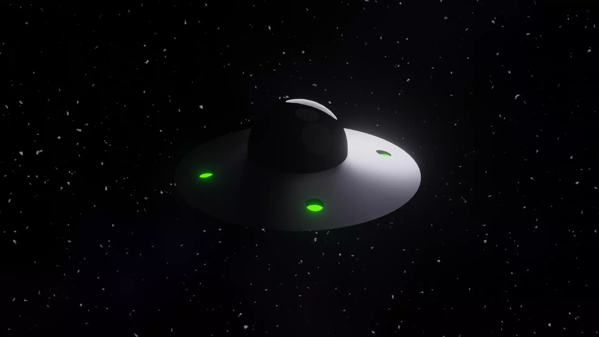 simple metal ufo spaceship Low-poly 3D model_0