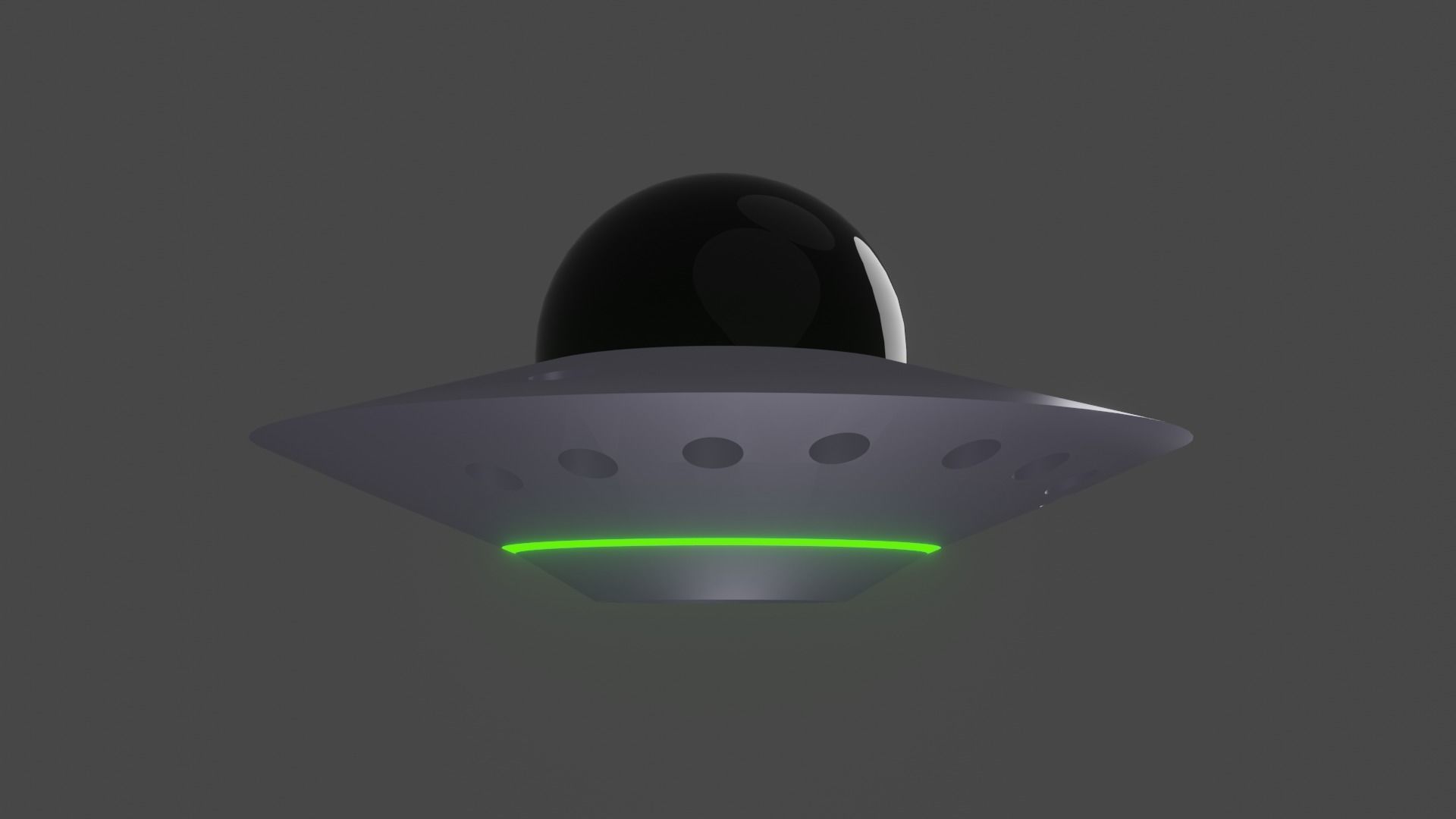 simple metal ufo spaceship Low-poly 3D model_3