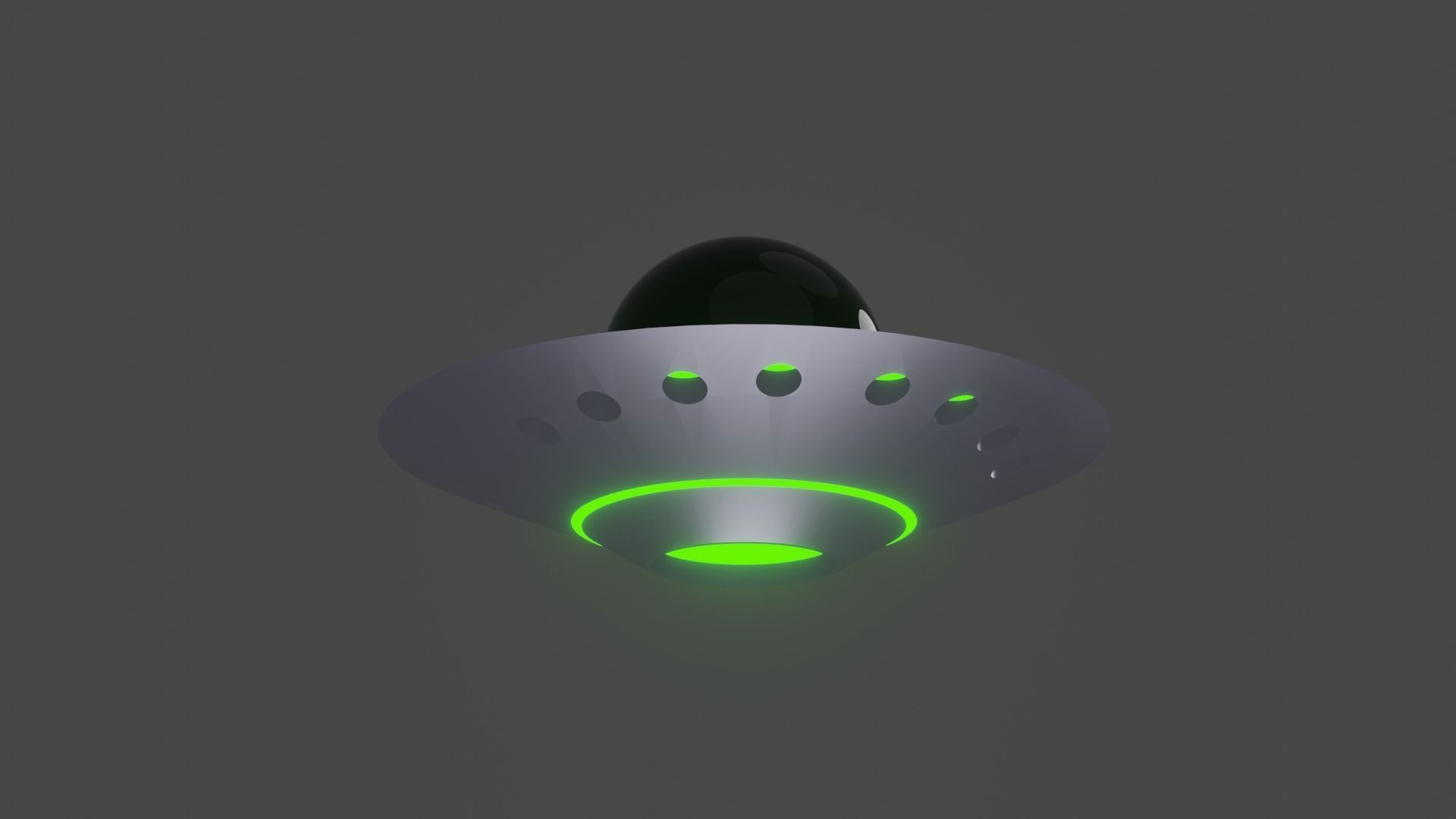 simple metal ufo spaceship Low-poly 3D model_1