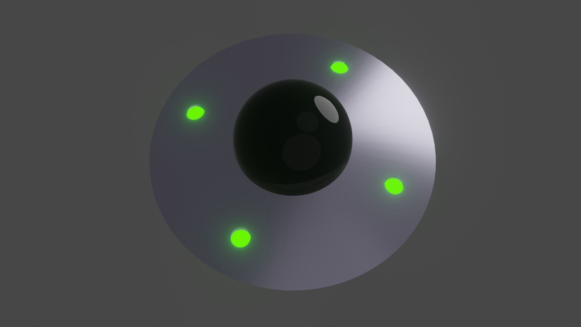 simple metal ufo spaceship Low-poly 3D model_2