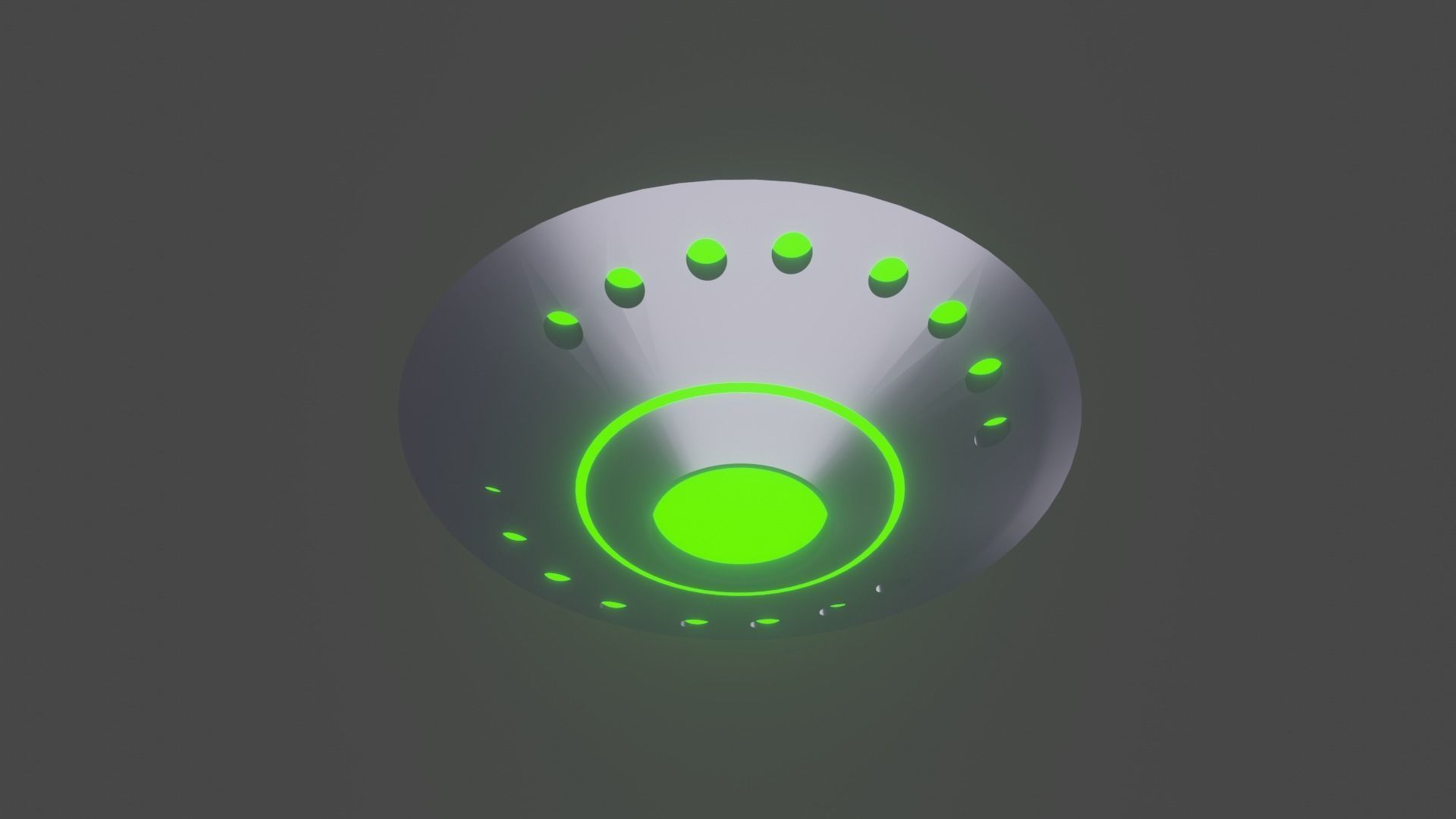 simple metal ufo spaceship Low-poly 3D model_4