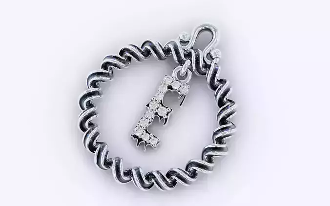 Alphabet Pendant Necklace Letter E 3D print model