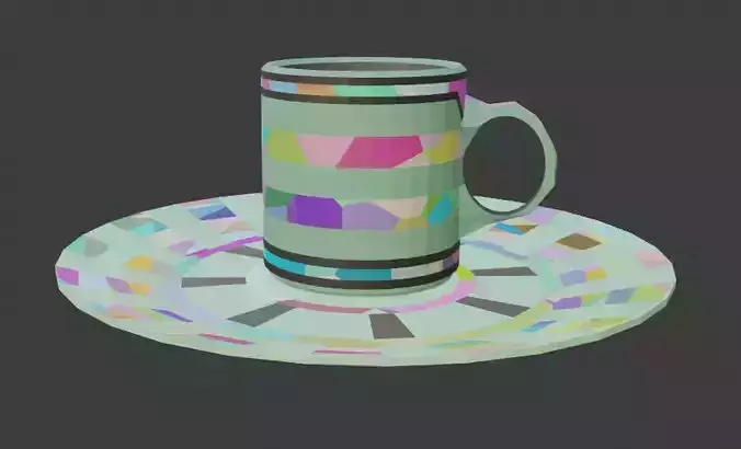 A Fancy Mug Low-poly 3D model