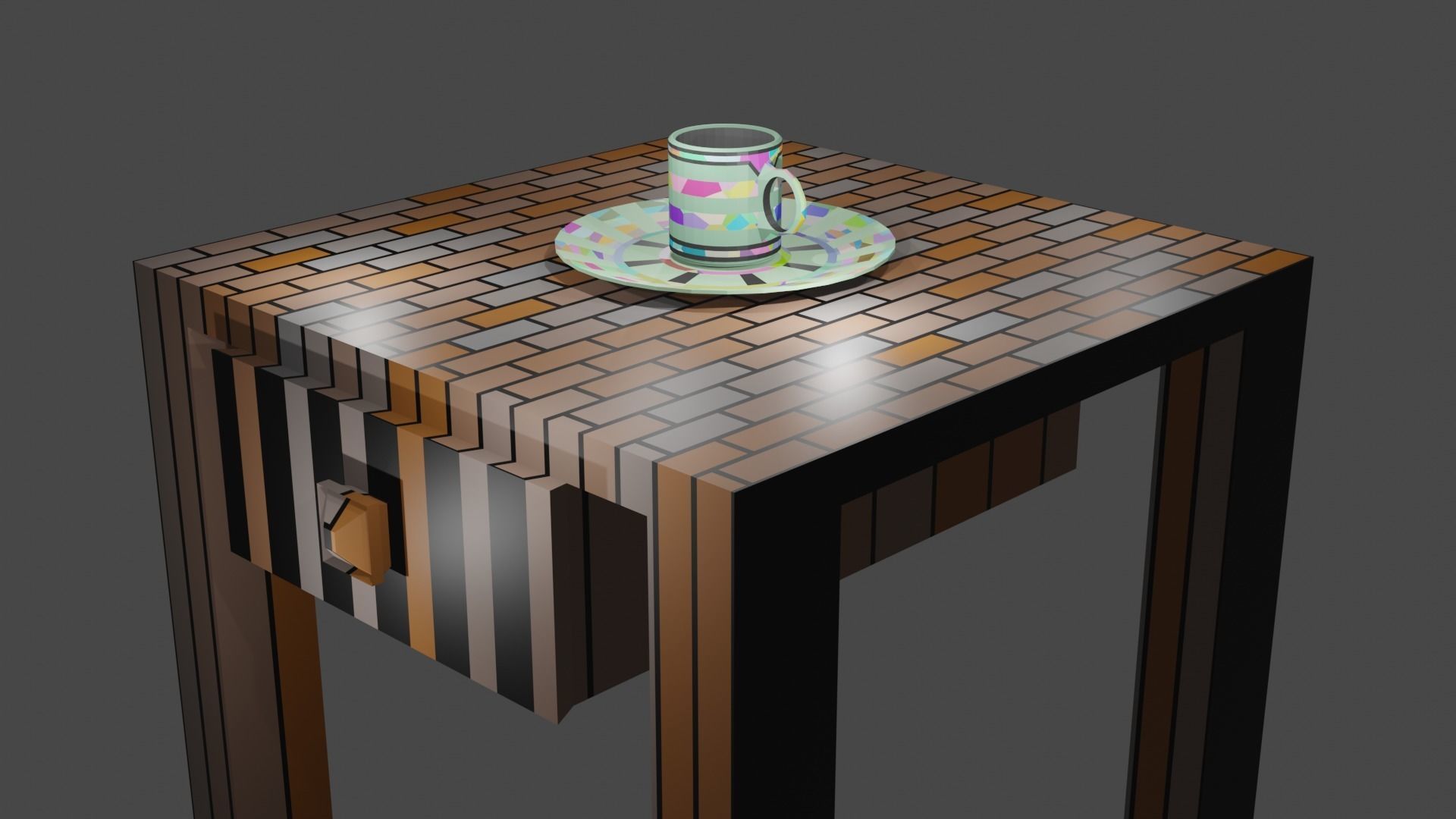 A Fancy Mug Low-poly 3D model_1