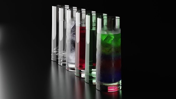 Highball glass 4 3D model 4