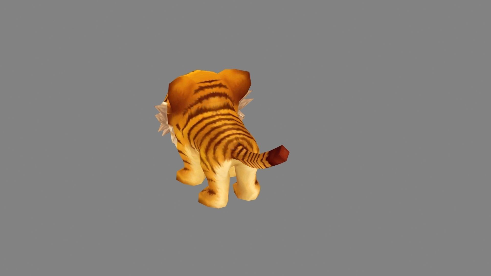 Cartoon little tiger - A Low-poly 3D model_3