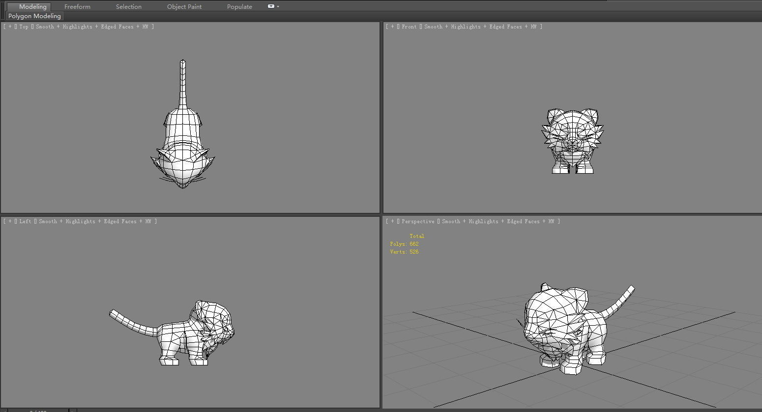 Cartoon little tiger - A Low-poly 3D model_6
