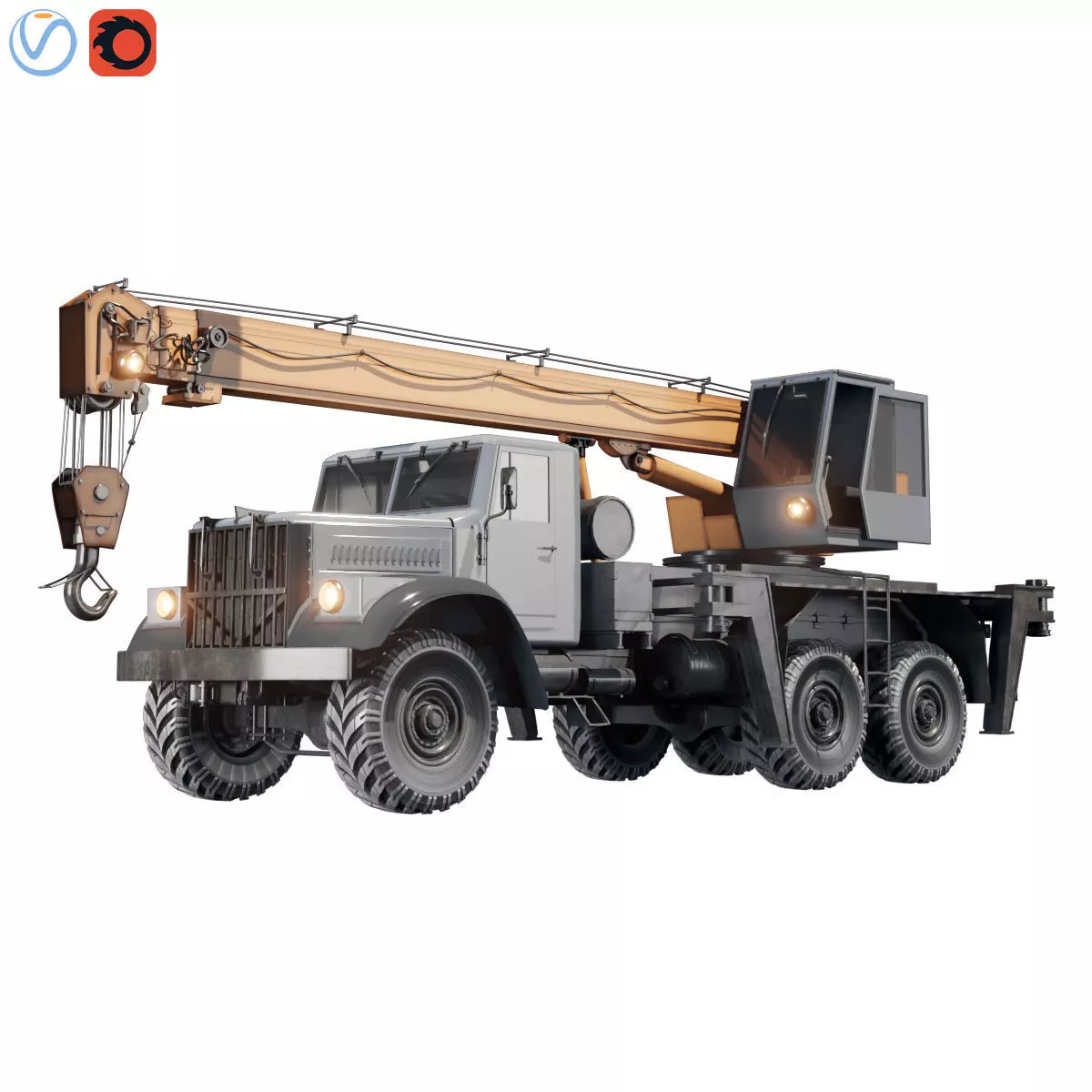 Truck Crane 3D model_0