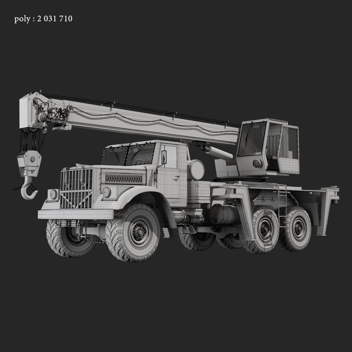 Truck Crane 3D model_3