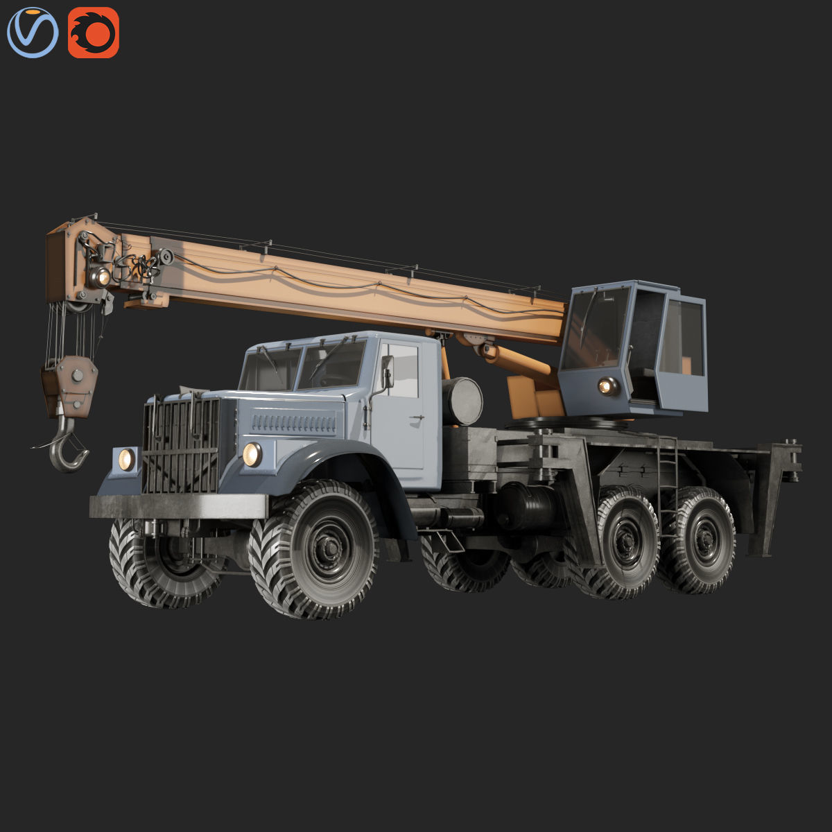 Truck Crane 3D model_1