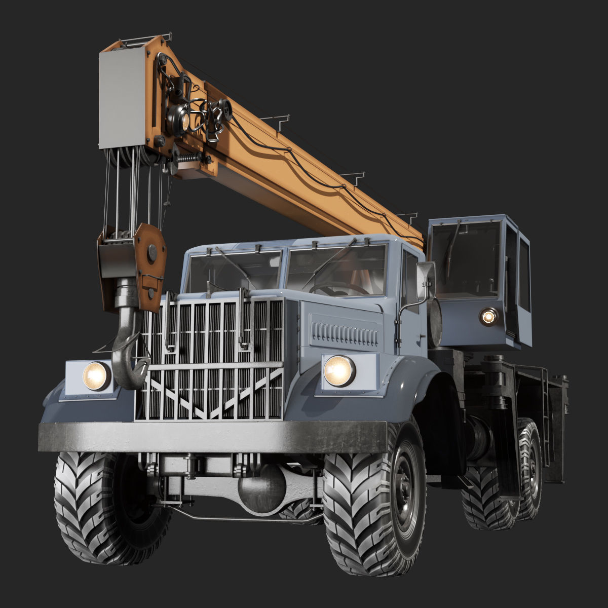 Truck Crane 3D model_2