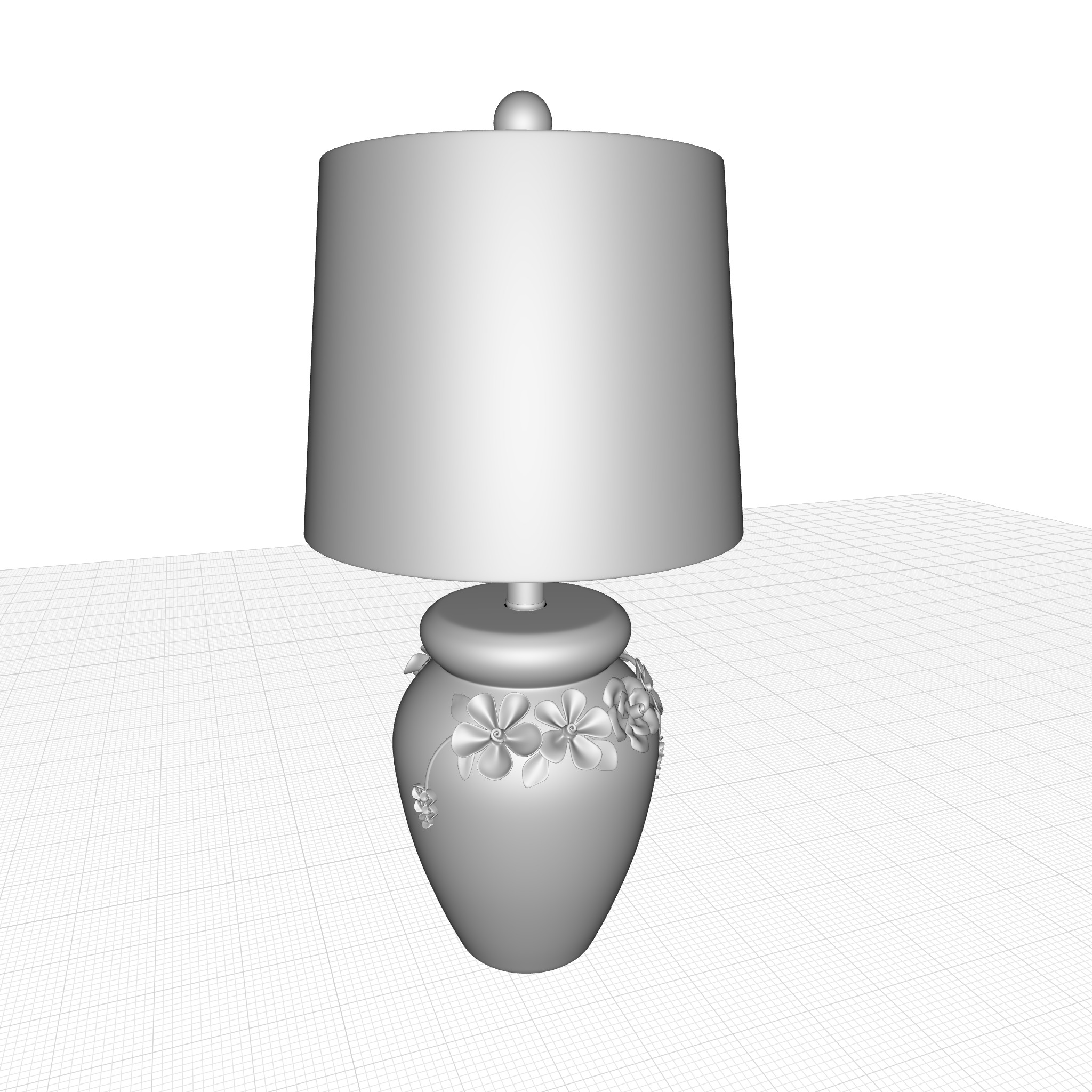 Bilderback Ivory Table Light Lamp 3D model_2