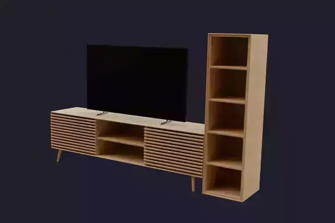 Cabinet with TV and regal