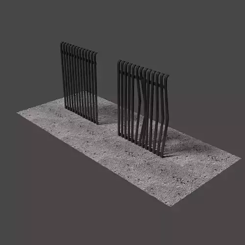 Garden Fence Low-poly 3D model