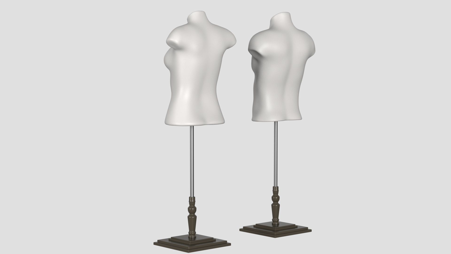 Mannequin Torso Hanger Model Set of Male and Female 3D model_5