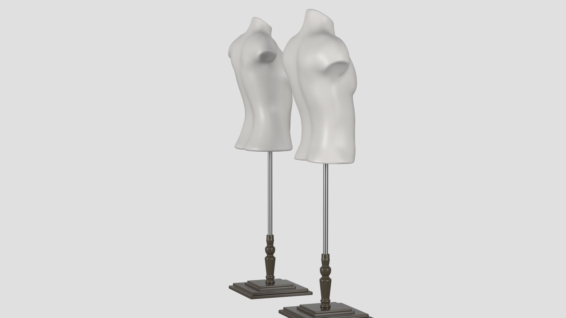 Mannequin Torso Hanger Model Set of Male and Female 3D model_7