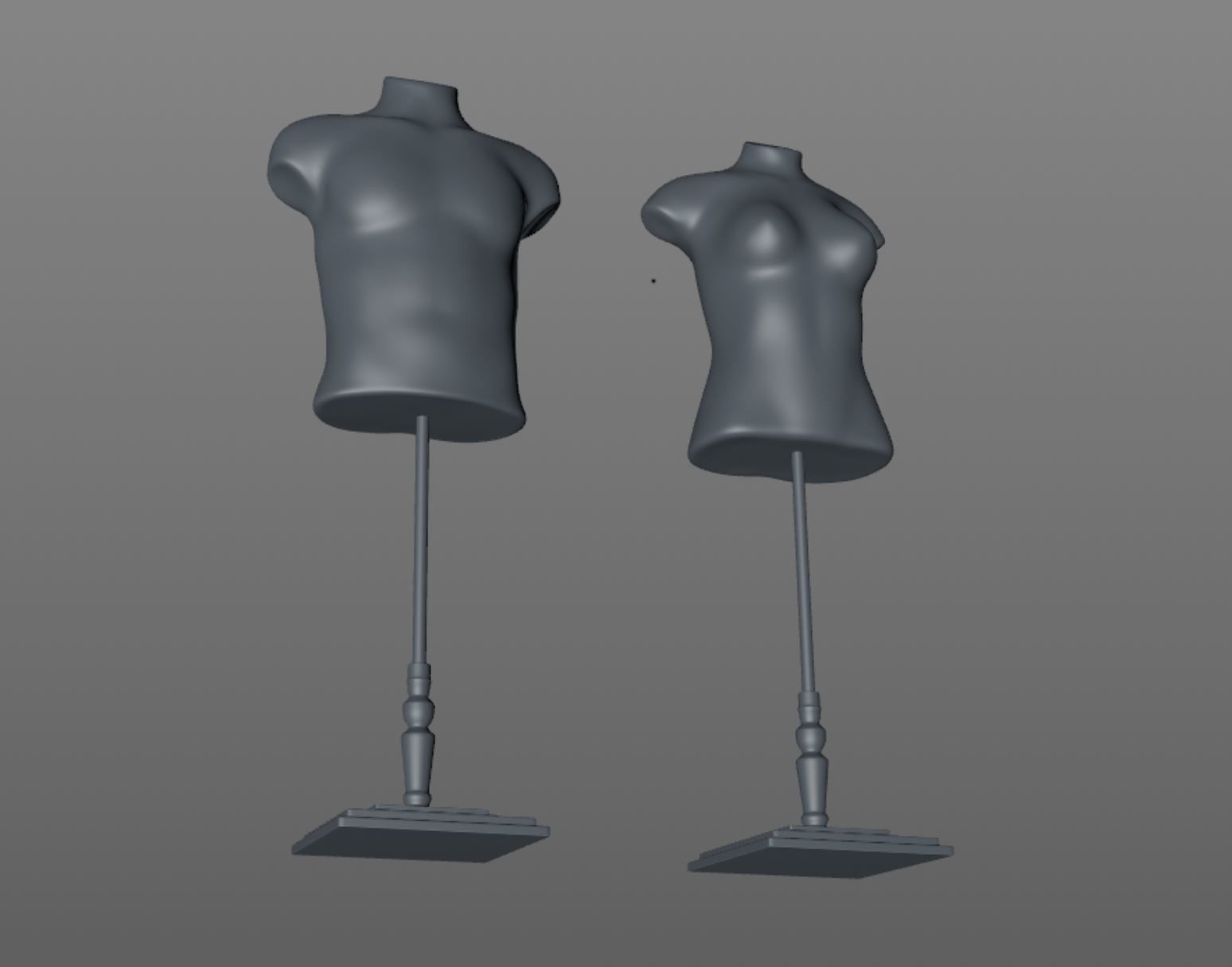 Mannequin Torso Hanger Model Set of Male and Female 3D model_12
