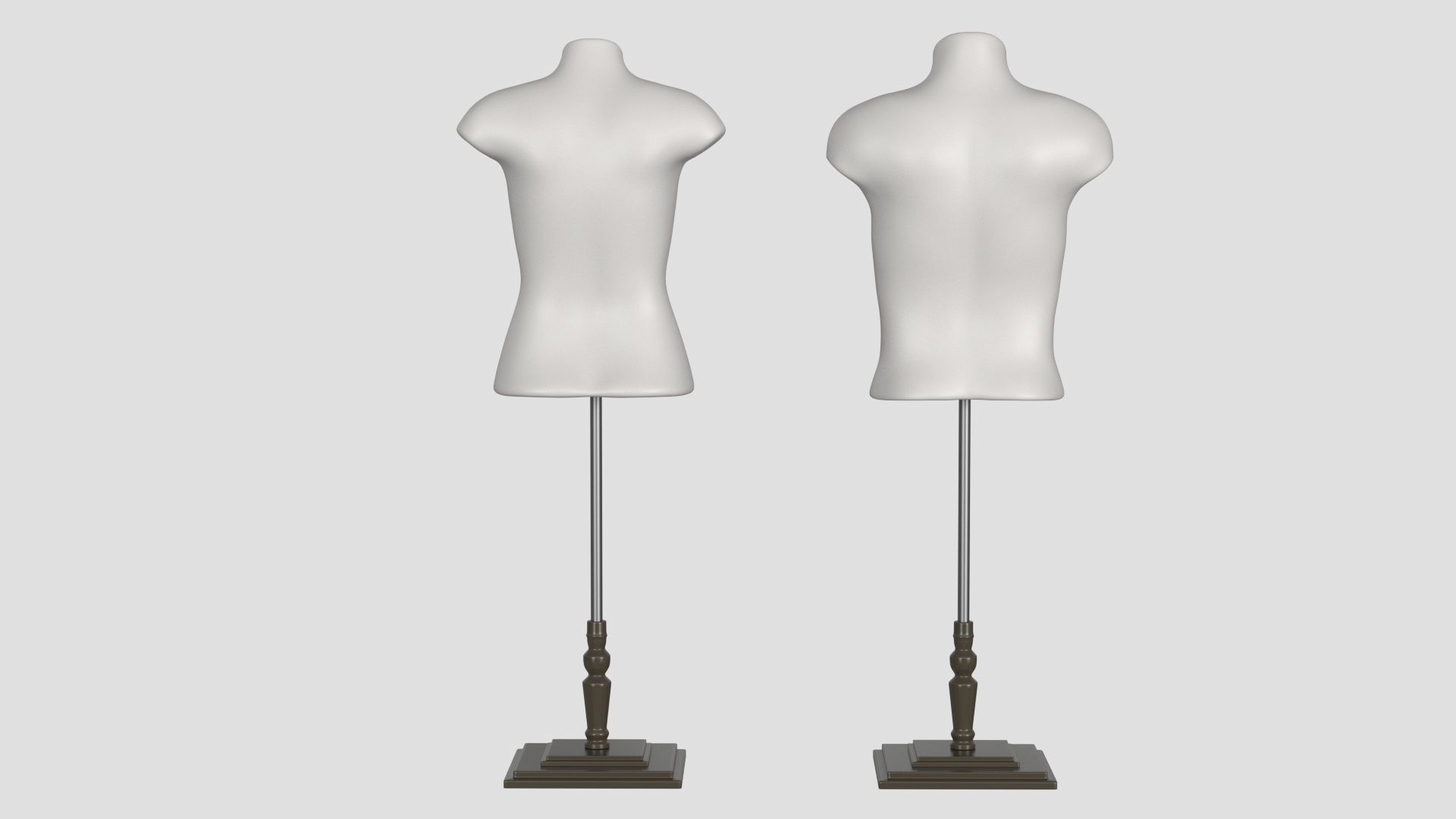Mannequin Torso Hanger Model Set of Male and Female 3D model_6
