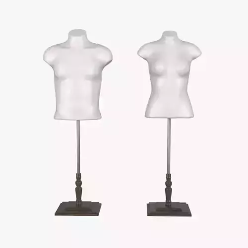 Mannequin Torso Hanger Model Set of Male and Female 3D model