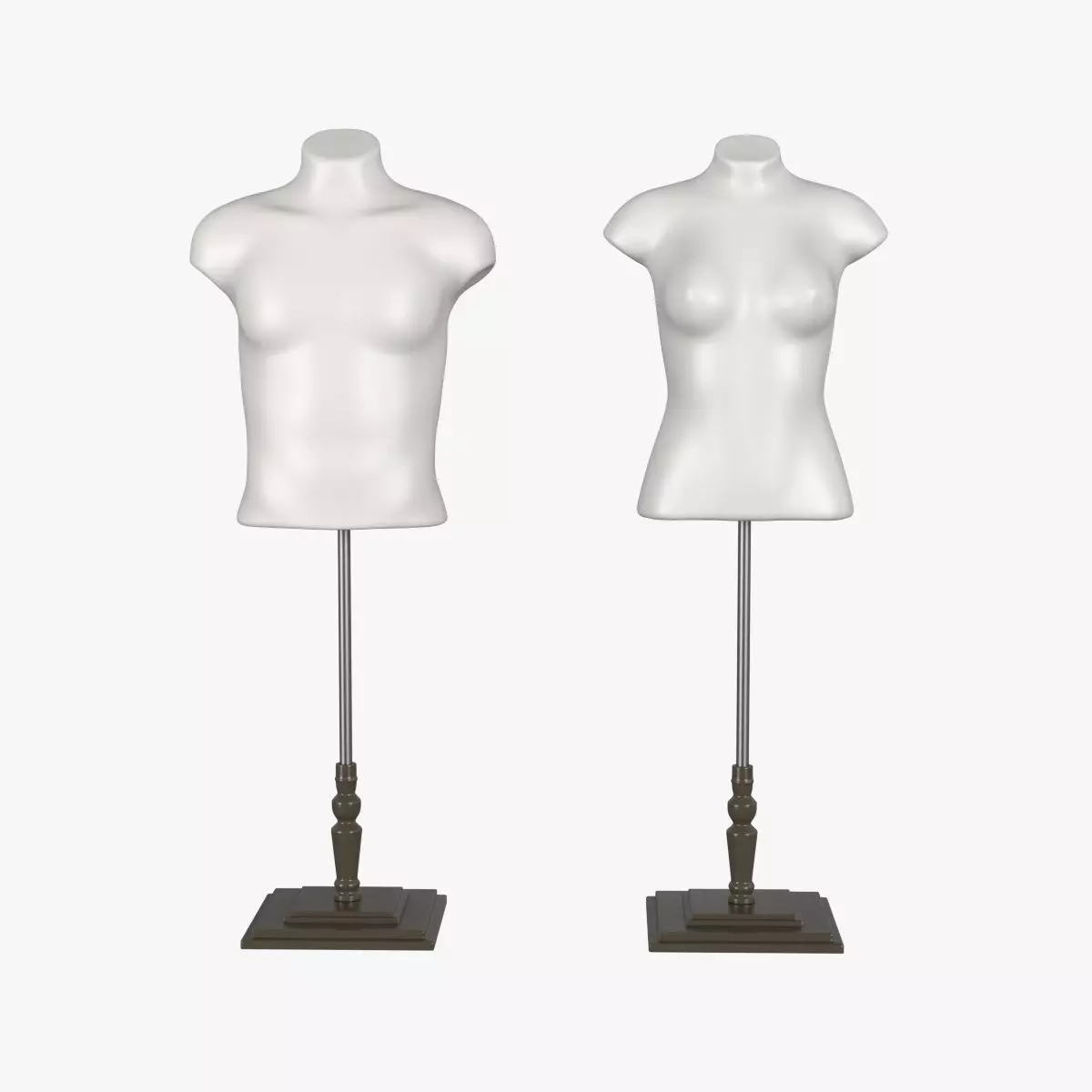 Mannequin Torso Hanger Model Set of Male and Female 3D model_0