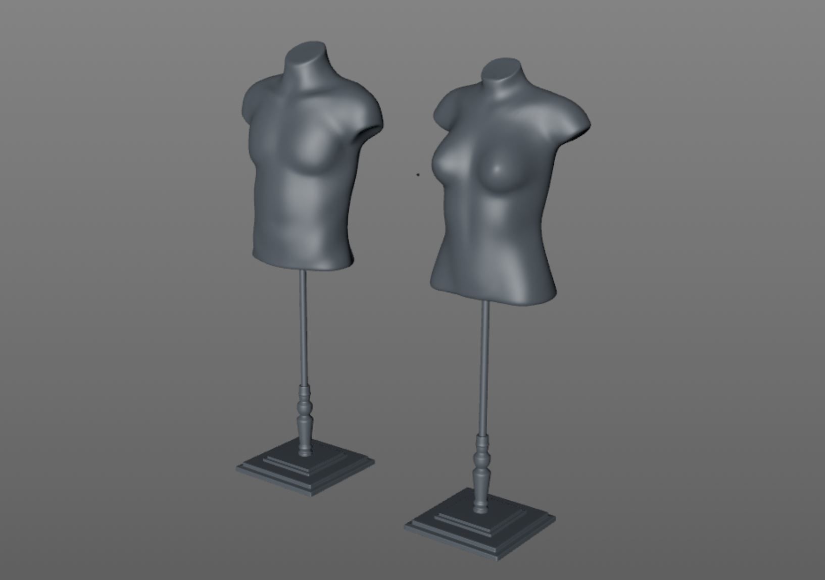 Mannequin Torso Hanger Model Set of Male and Female 3D model_13