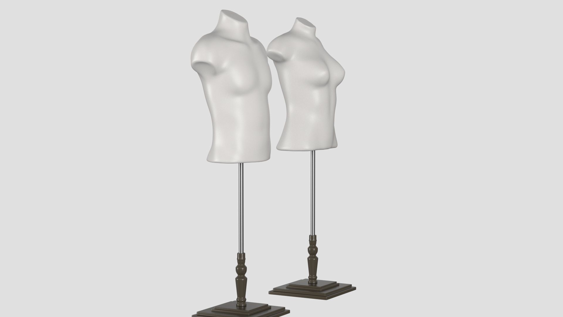 Mannequin Torso Hanger Model Set of Male and Female 3D model_8