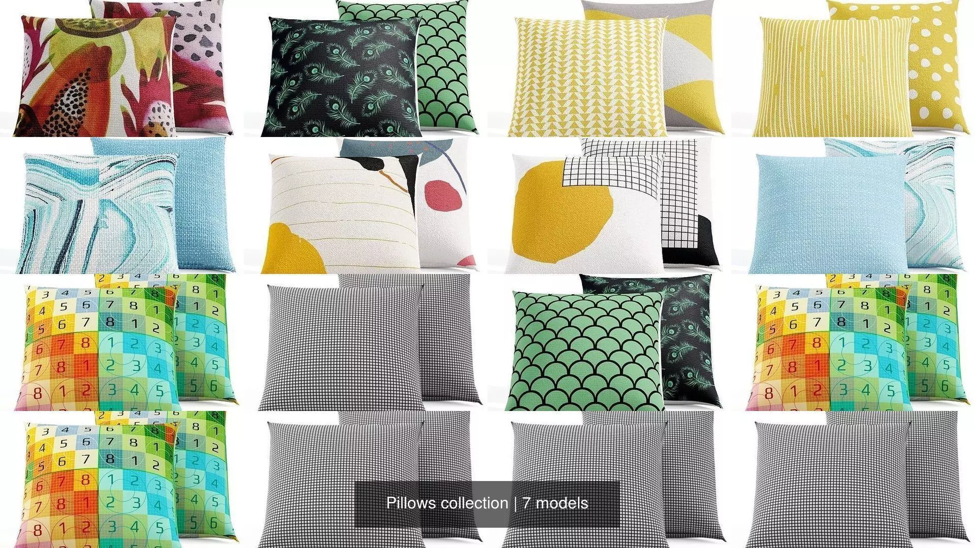 Pillows collection two with geometric patterns _0