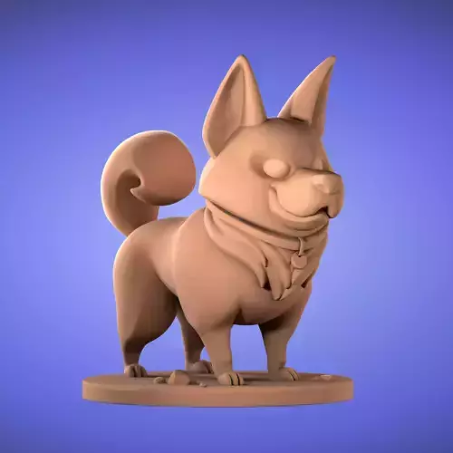 Dog Corgi High-poly and Low-poly 3D Model