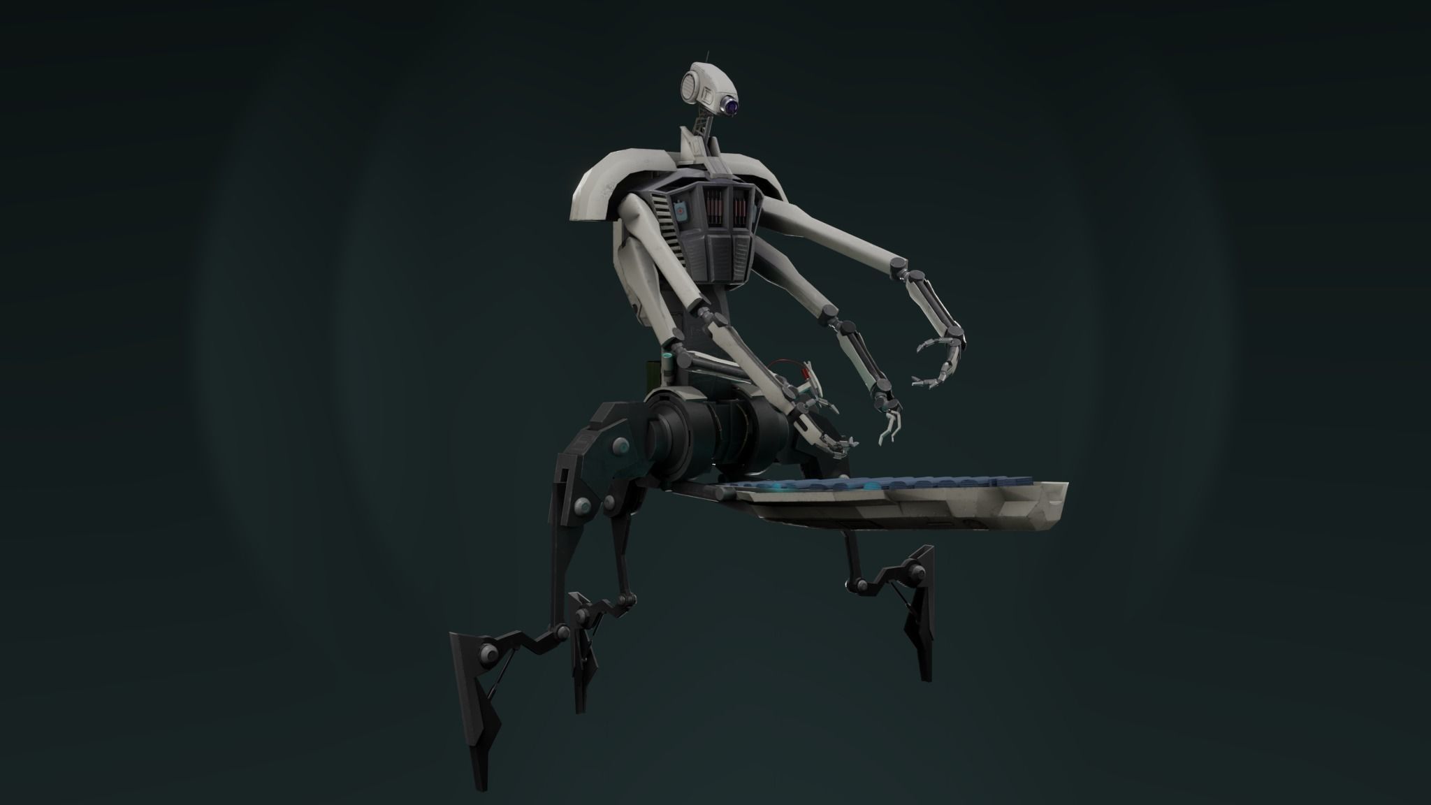 Med-droid futuristic looking robot Low-poly 3D model_2