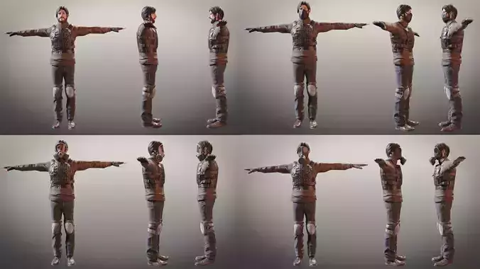 Game-Ready Male character Pack  Low-poly 3D model