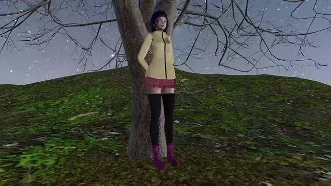 Anime style girl -Himawari inspired- 3D model