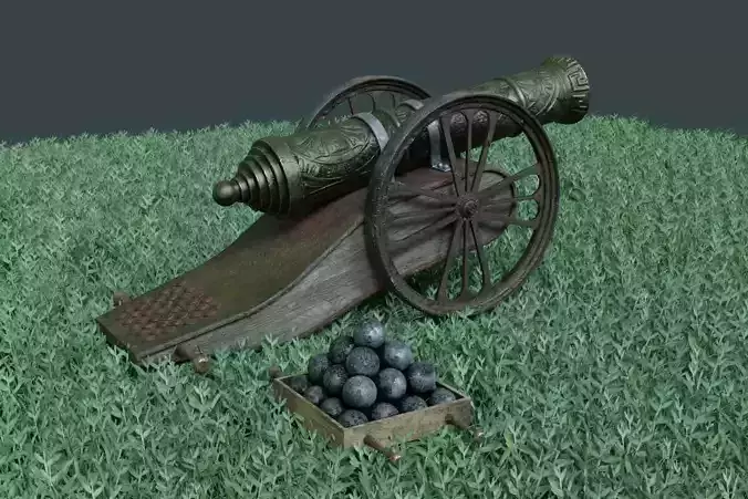 Cannon ceremonial black dust with projectile