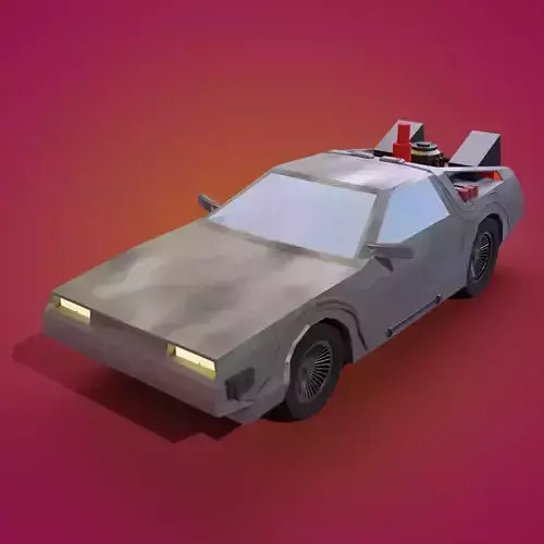 Delorean DMC-12 low poly model