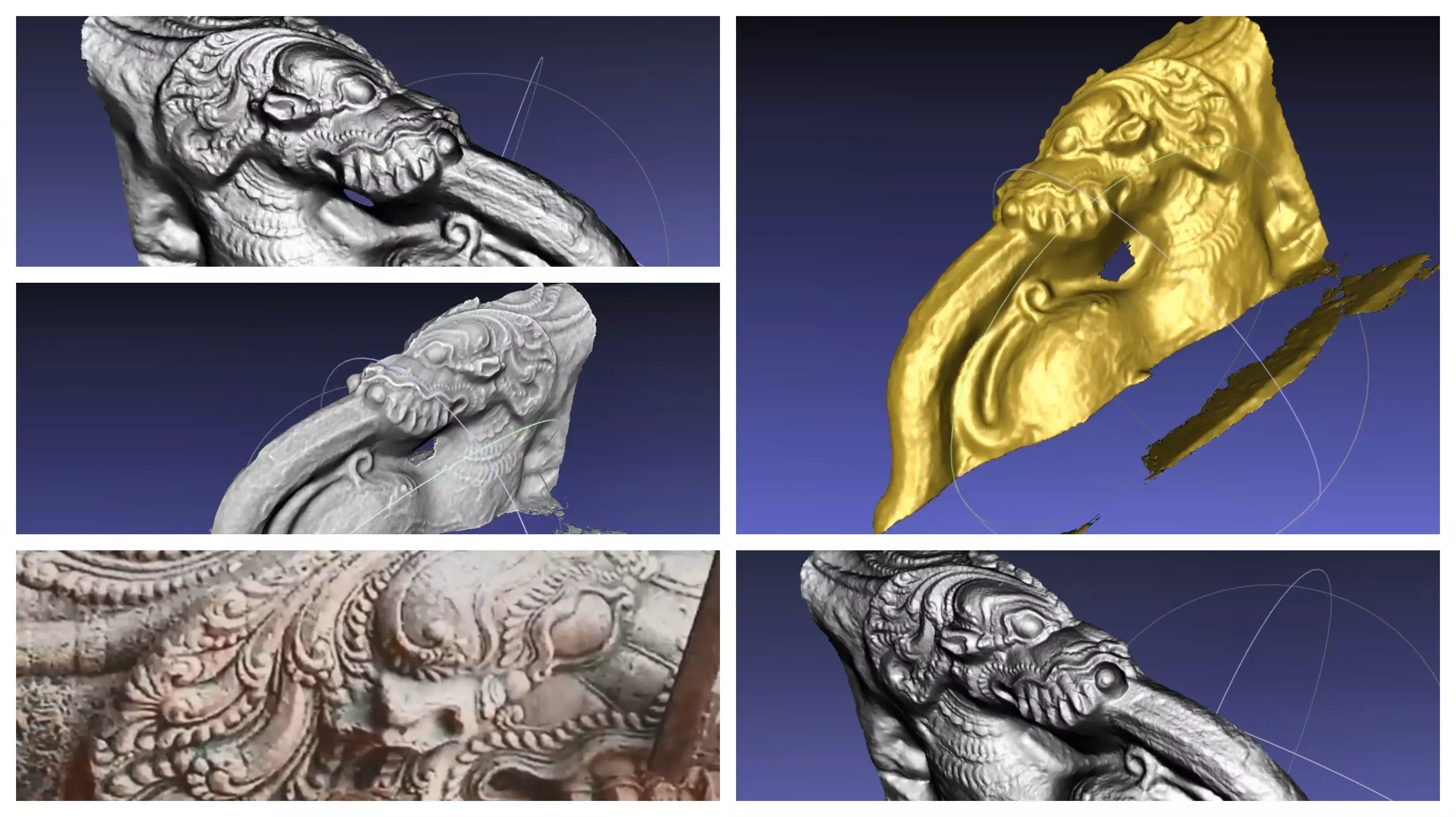 madurai temple yali statue in temple city statues photogrammetry 3D model_0