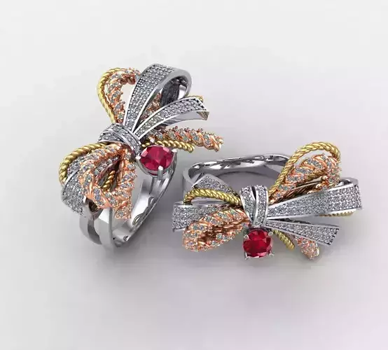 Jeulia Diamond Bowknot Ring 