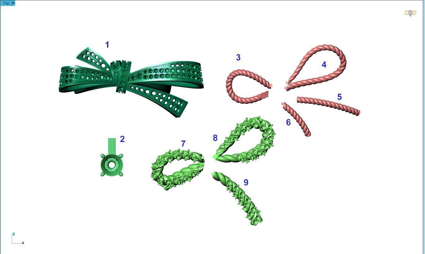 Jeulia Diamond Bowknot Ring  3D print model_2