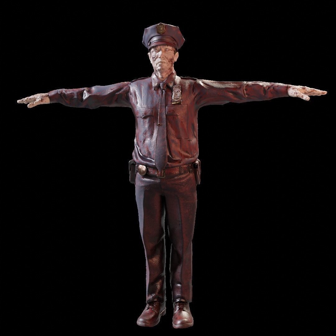 Zombie Military and Police Pack Low-poly 3D model_9