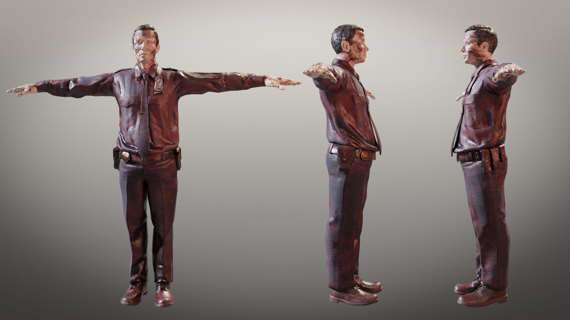 Zombie Military and Police Pack Low-poly 3D model_2