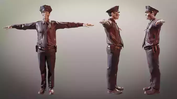 Zombie Military and Police Pack Low-poly 3D model