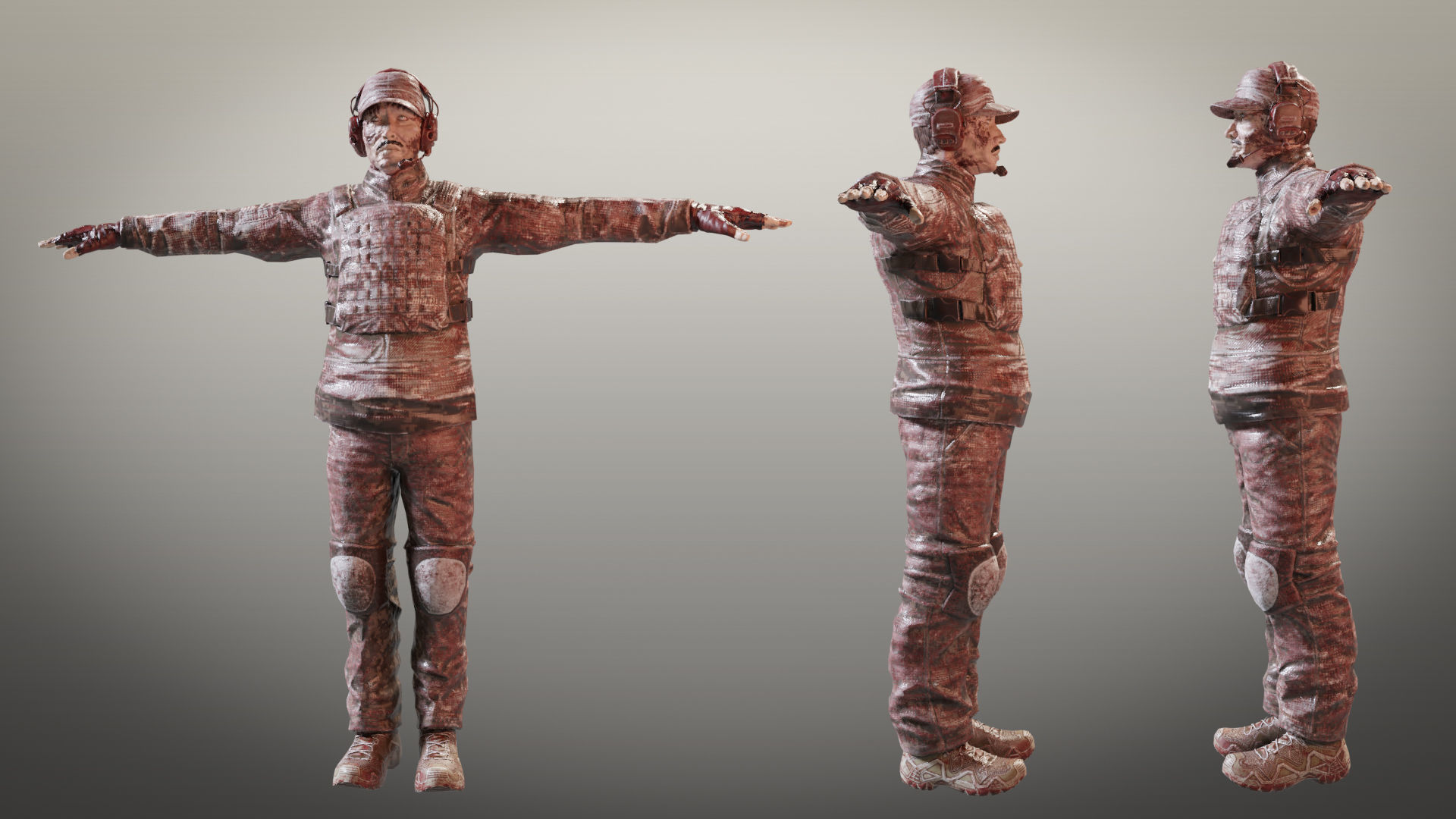 Zombie Military and Police Pack Low-poly 3D model_3